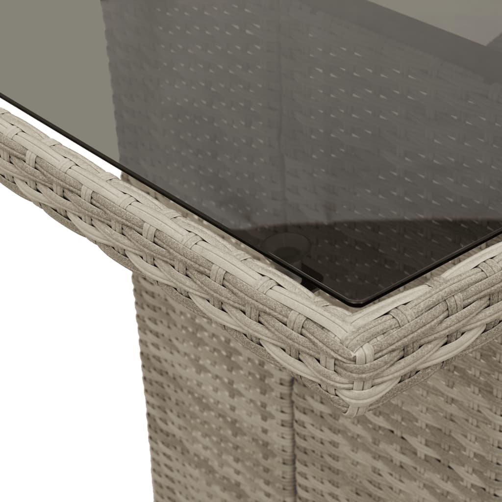 9részes világosszürke polyrattan kerti étkezőgarnitúra párnával 8