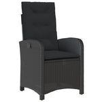 7 részes fekete polyrattan kerti étkezőgarnitúra párnával 3