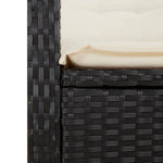 7 részes fekete polyrattan kerti étkezőgarnitúra párnával 8