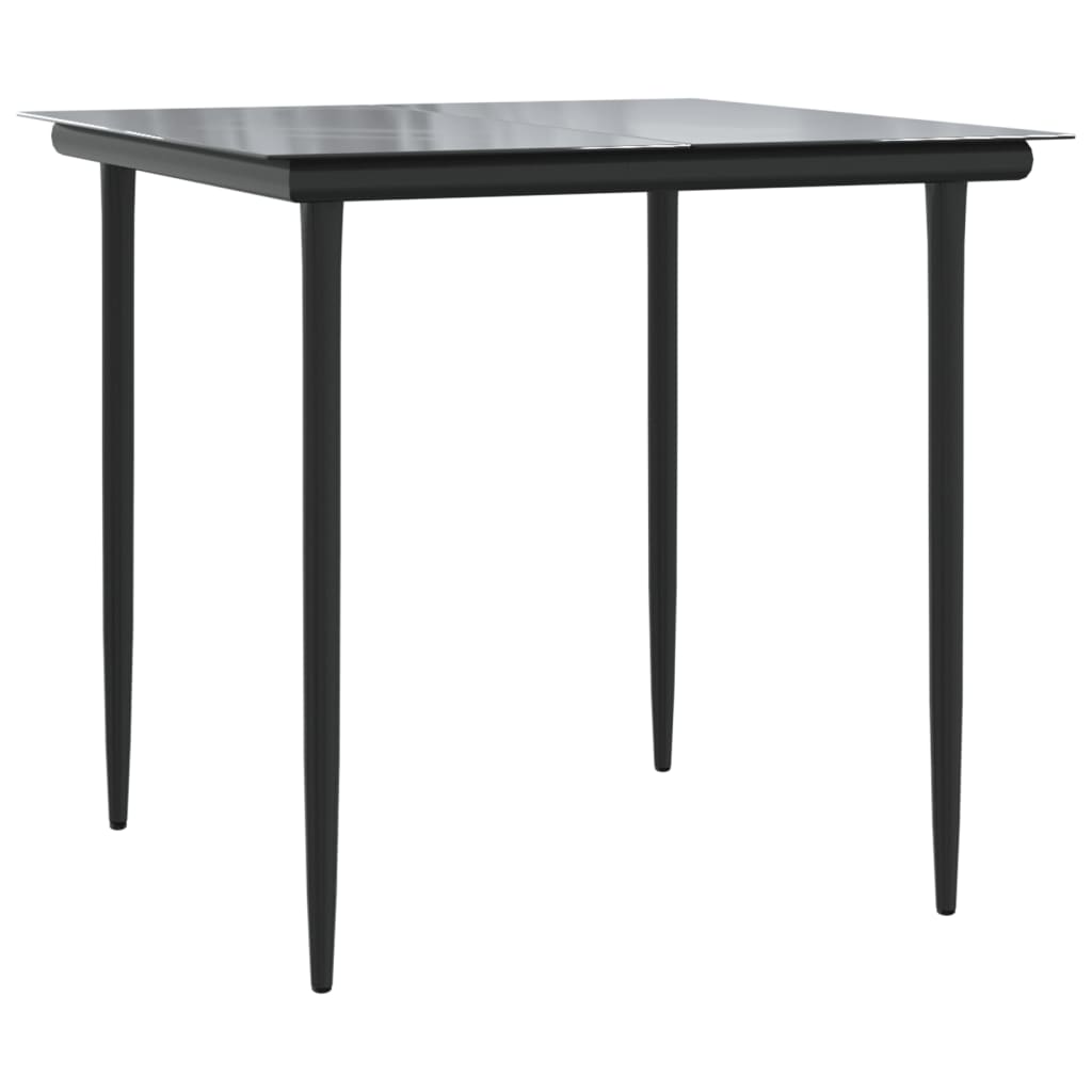 5 részes fekete polyrattan kerti étkezőgarnitúra párnákkal 3