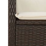 3 részes barna polyrattan kerti étkezőgarnitúra párnával 8