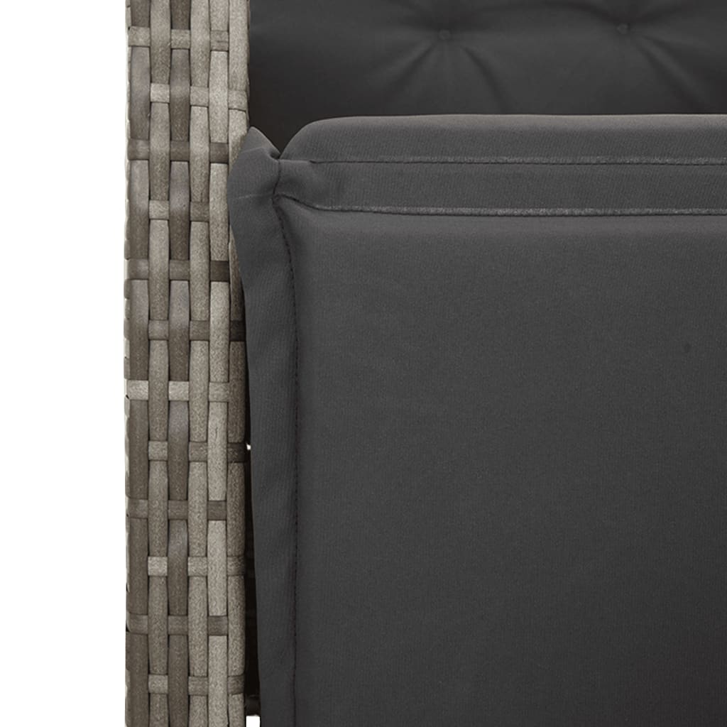 7 részes szürke polyrattan kerti étkezőgarnitúra párnával 11