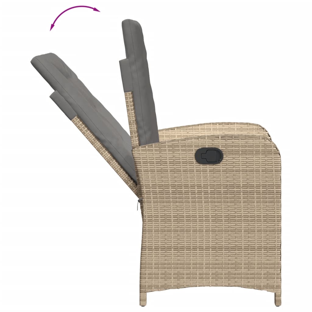 5 részes vegyes bézs polyrattan kerti étkezőgarnitúra párnákkal 5