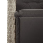 5részes világosszürke polyrattan kerti étkezőgarnitúra párnával 9