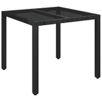 5 részes fekete polyrattan kerti étkezőgarnitúra párnákkal 4