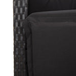 5 részes fekete polyrattan kerti étkezőgarnitúra párnákkal 8
