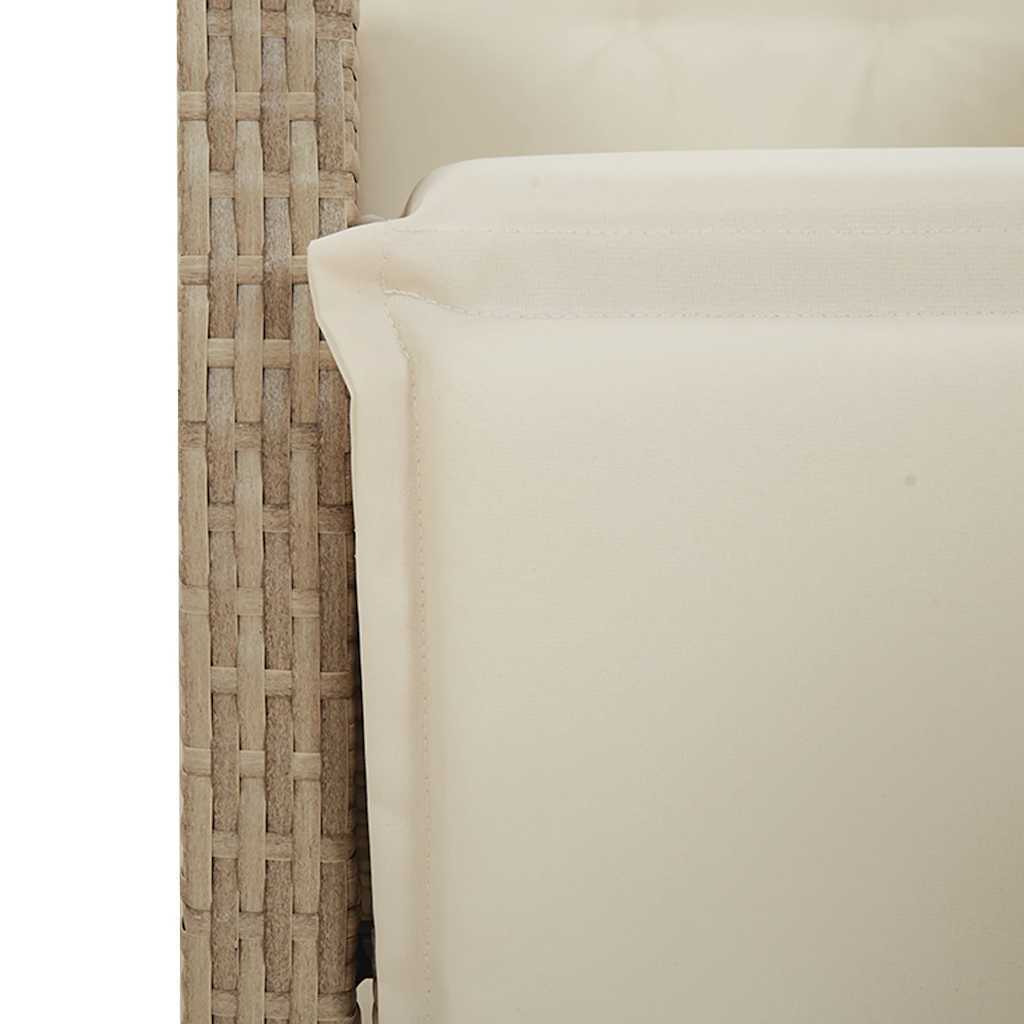 9 részes bézs polyrattan kerti étkezőgarnitúra párnákkal 8
