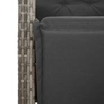 5 részes szürke polyrattan kerti étkezőgarnitúra párnával 6