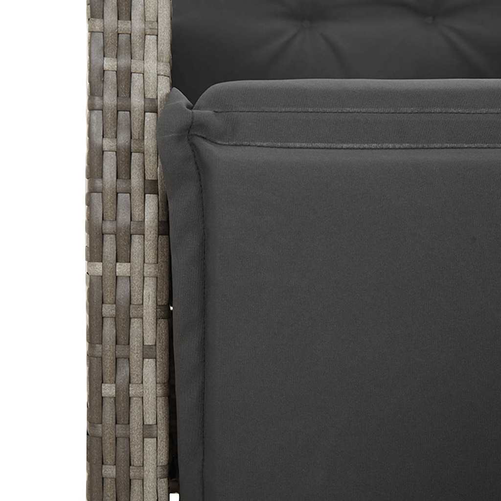 5 részes szürke polyrattan kerti étkezőgarnitúra párnával 6