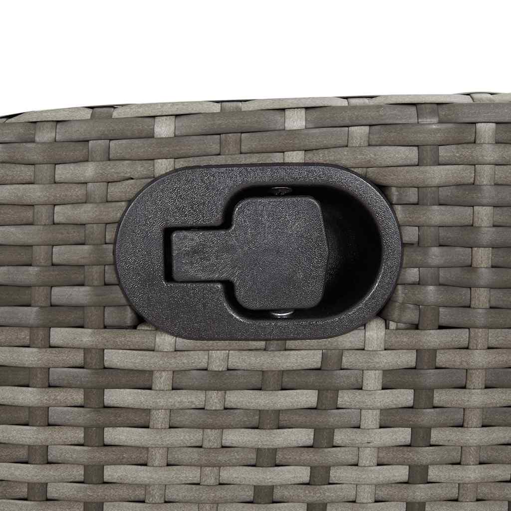 5 részes szürke polyrattan kerti étkezőgarnitúra párnával 8