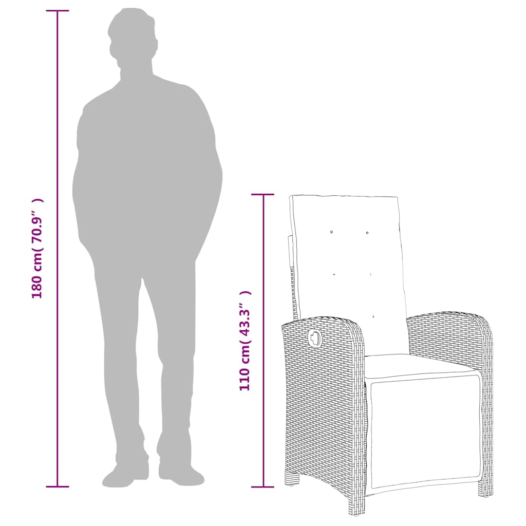 5 részes szürke polyrattan kerti étkezőgarnitúra párnával 10