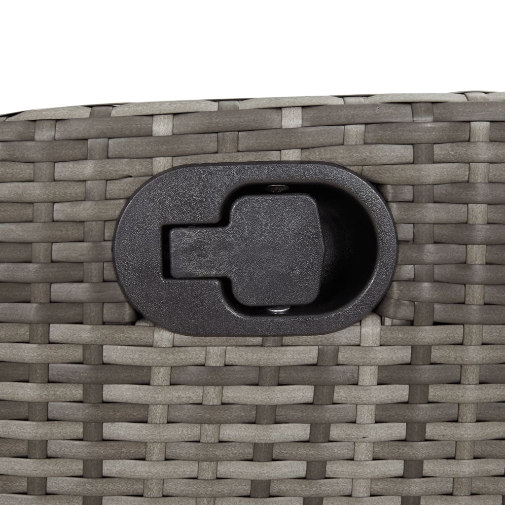 7 részes szürke polyrattan kerti étkezőgarnitúra párnával 8