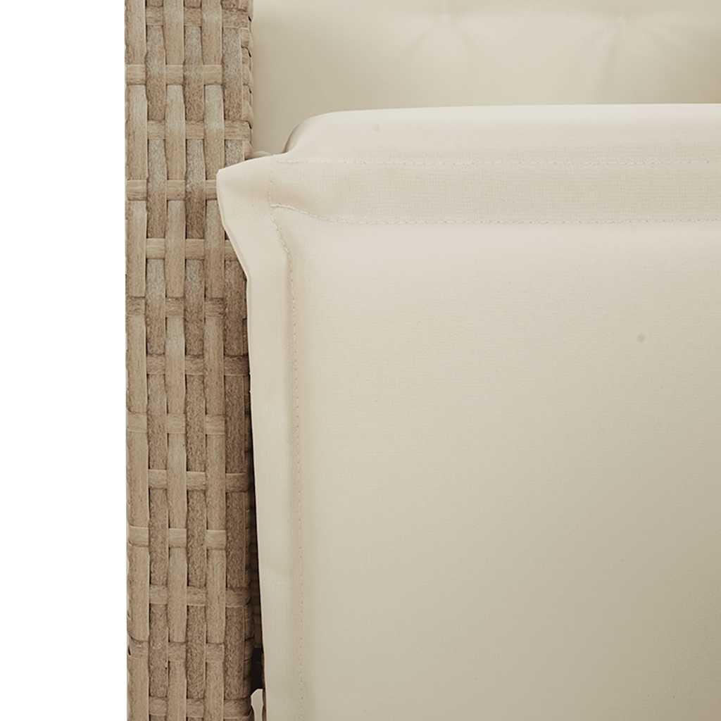 5 részes bézs polyrattan kerti étkezőgarnitúra párnákkal 6