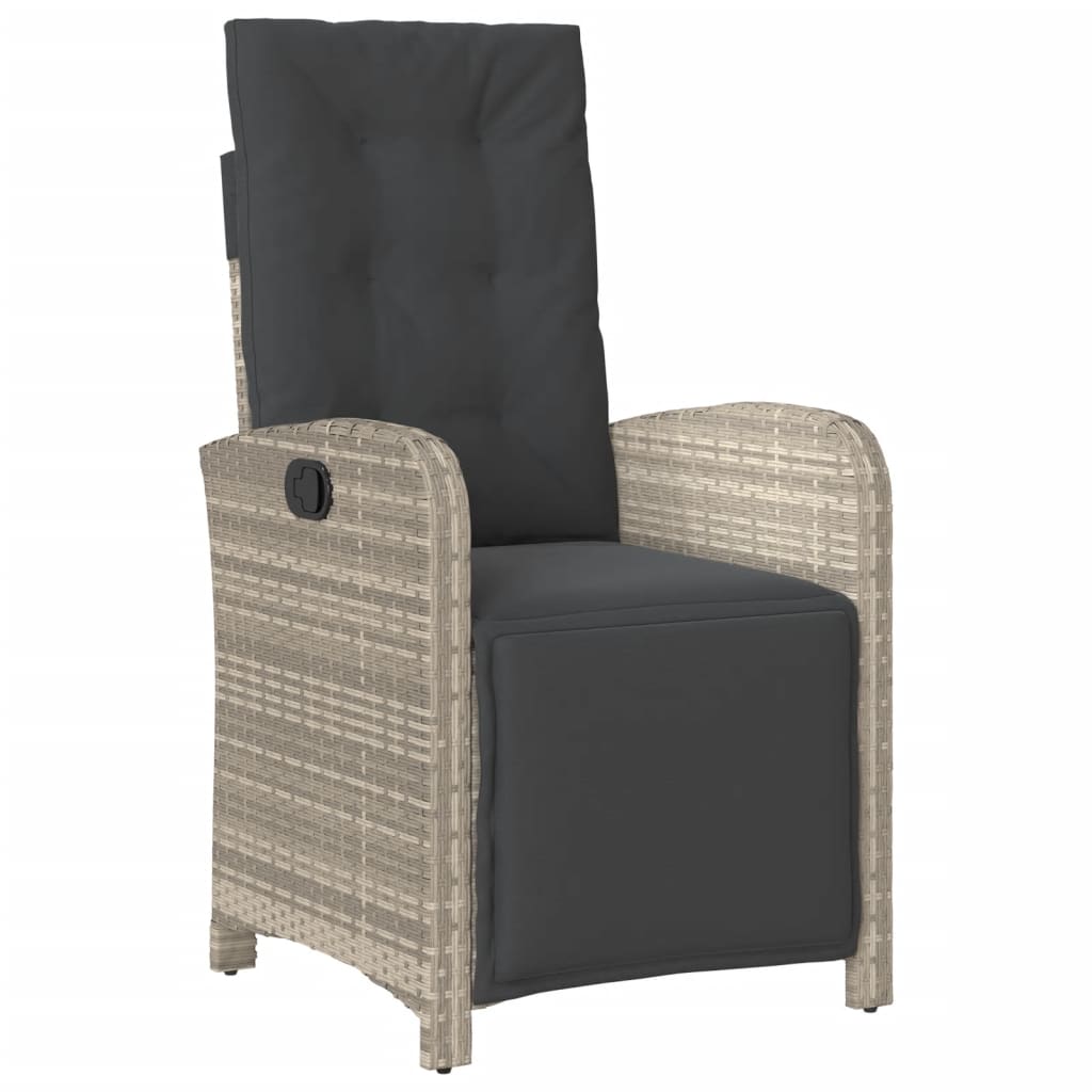 5részes világosszürke polyrattan kerti étkezőgarnitúra párnával 3