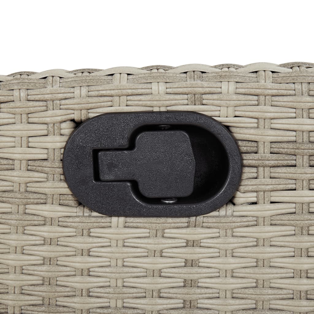 5részes világosszürke polyrattan kerti étkezőgarnitúra párnával 7
