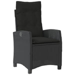 5 részes fekete polyrattan kerti étkezőgarnitúra párnákkal 4