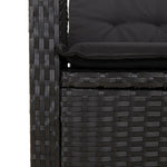 9 részes fekete polyrattan kerti étkezőgarnitúra párnákkal 6