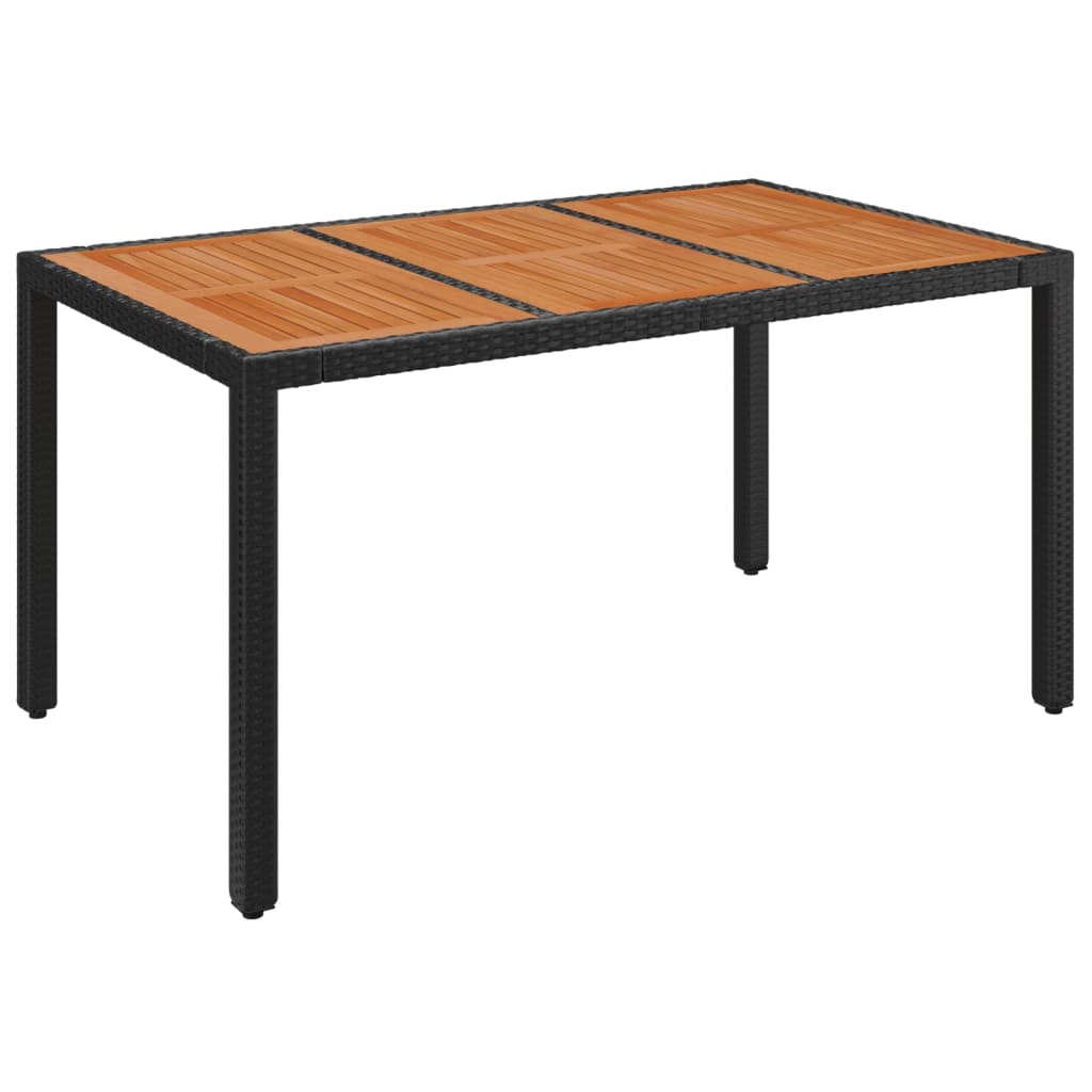 5 részes fekete polyrattan kerti étkezőgarnitúra párnákkal 3
