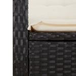 5 részes fekete polyrattan kerti étkezőgarnitúra párnákkal 6
