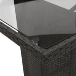 7 részes fekete polyrattan kerti étkezőgarnitúra párnával 8