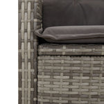 5 részes szürke polyrattan kerti étkezőgarnitúra párnával 7
