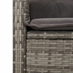 7 részes szürke polyrattan kerti étkezőgarnitúra párnával 7