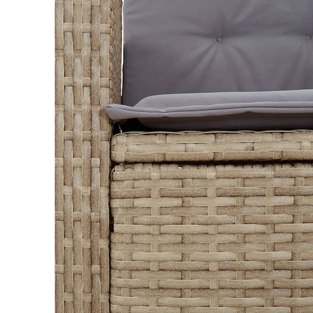 5 részes vegyes bézs polyrattan kerti étkezőgarnitúra párnákkal 6