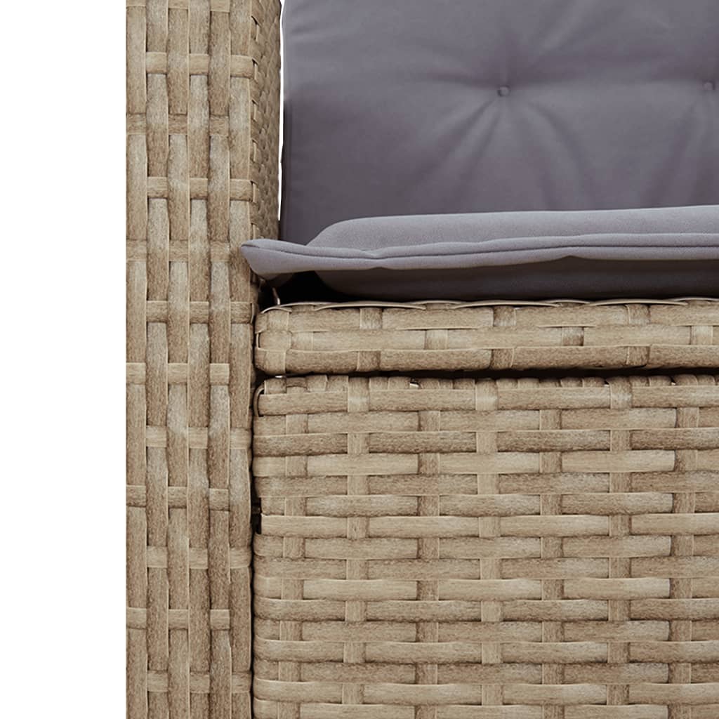 9 részes vegyes bézs polyrattan kerti étkezőgarnitúra párnákkal 8