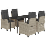 5részes világosszürke polyrattan kerti étkezőgarnitúra párnával 2