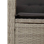 9részes világosszürke polyrattan kerti étkezőgarnitúra párnával 6