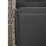 5 részes szürke polyrattan kerti étkezőgarnitúra párnával 6
