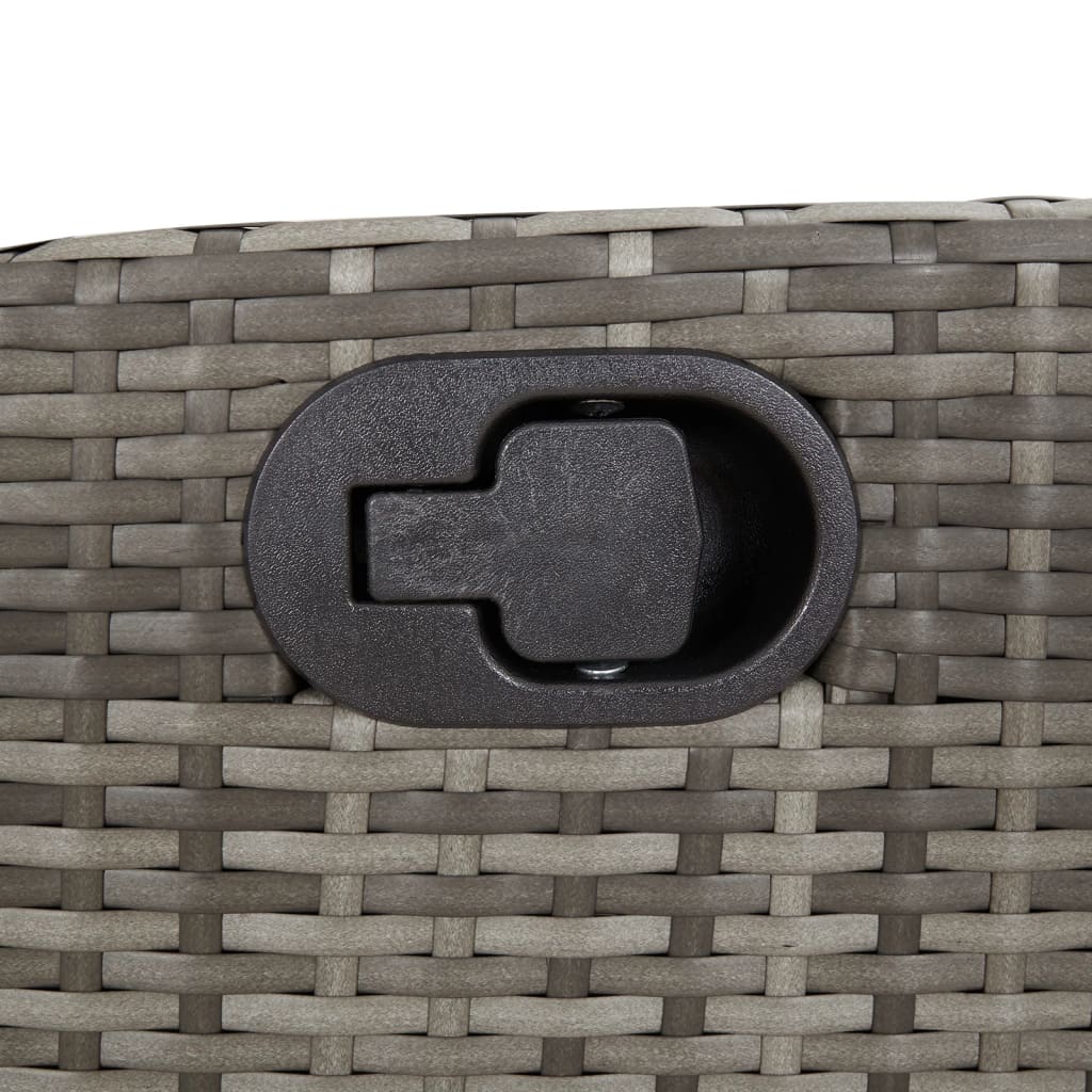 5 részes szürke polyrattan kerti étkezőgarnitúra párnával 7