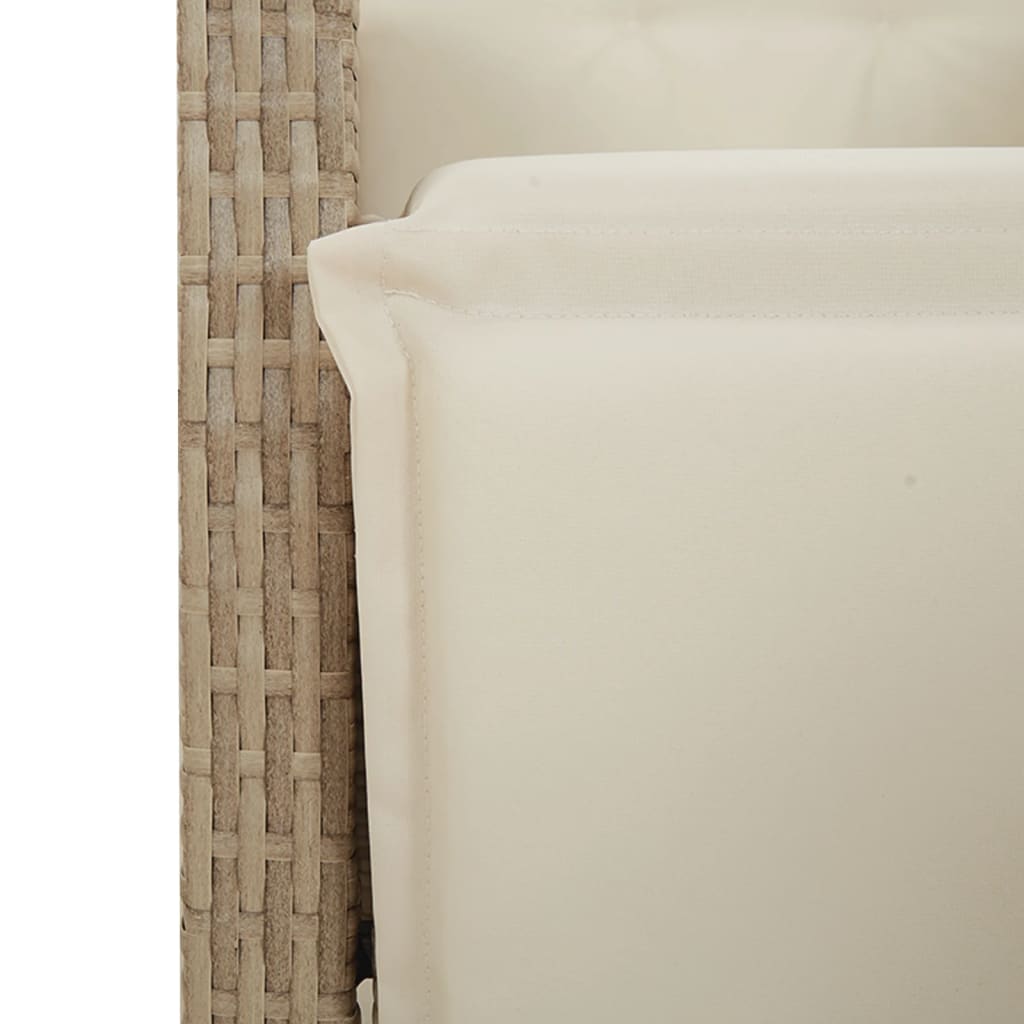 5 részes bézs polyrattan kerti étkezőgarnitúra párnákkal 6