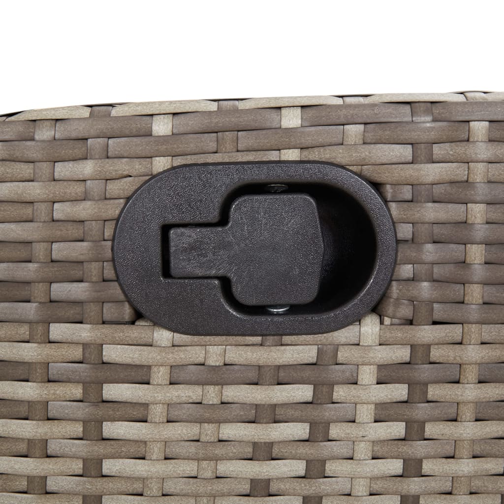 5 részes szürke polyrattan kerti étkezőgarnitúra párnával 5