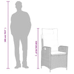 5 részes szürke polyrattan kerti étkezőgarnitúra párnával 10