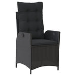 7 részes fekete polyrattan kerti étkezőgarnitúra párnával 3