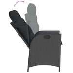 7 részes fekete polyrattan kerti étkezőgarnitúra párnával 4