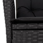 7 részes fekete polyrattan kerti étkezőgarnitúra párnával 6