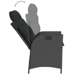 9 részes fekete polyrattan kerti étkezőgarnitúra párnákkal 4