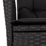 9 részes fekete polyrattan kerti étkezőgarnitúra párnákkal 5