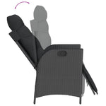 9 részes fekete polyrattan kerti étkezőgarnitúra párnákkal 7