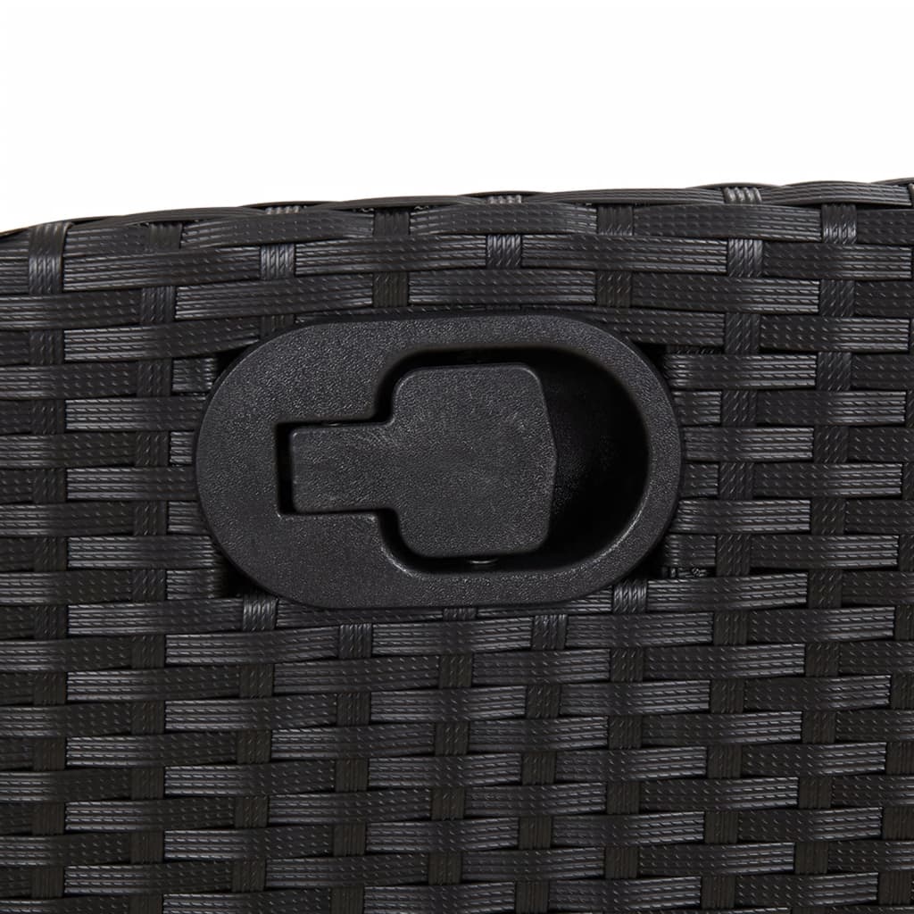 9 részes fekete polyrattan kerti étkezőgarnitúra párnákkal 5