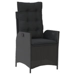9 részes fekete polyrattan kerti étkezőgarnitúra párnákkal 3