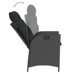 9 részes fekete polyrattan kerti étkezőgarnitúra párnákkal 4