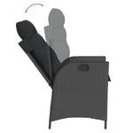 7 részes fekete polyrattan kerti étkezőgarnitúra párnával 4