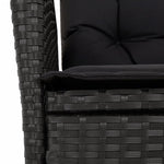 7 részes fekete polyrattan kerti étkezőgarnitúra párnával 5
