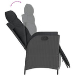 7 részes fekete polyrattan kerti étkezőgarnitúra párnával 7
