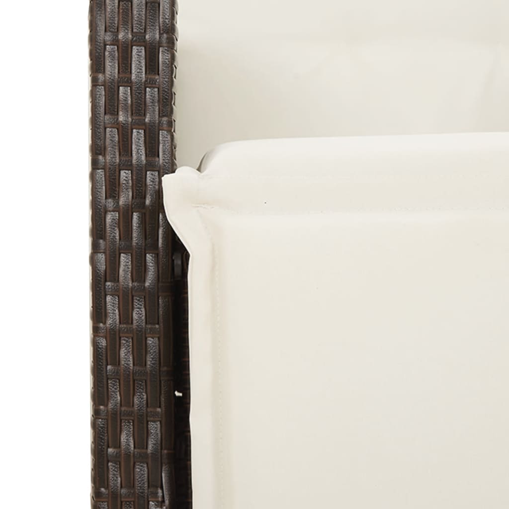 5 részes barna polyrattan kerti étkezőgarnitúra párnákkal 8