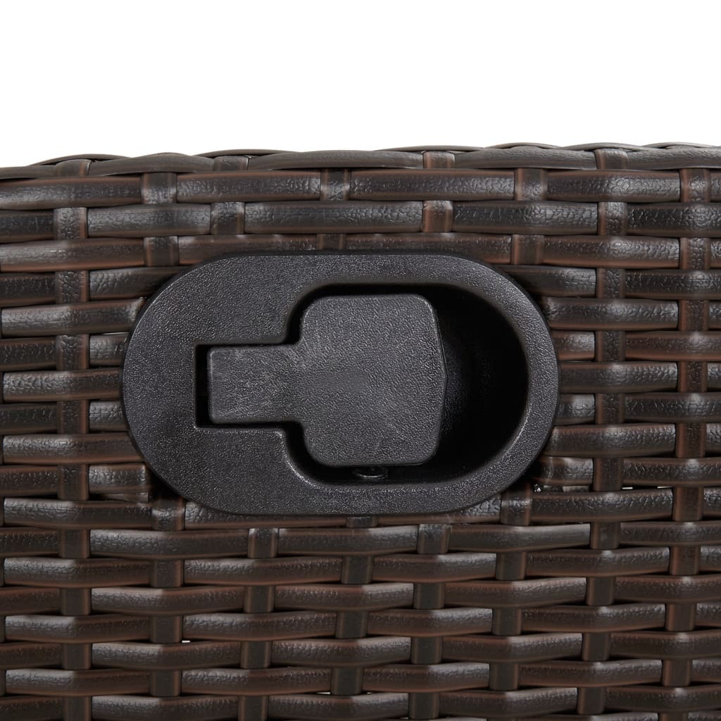 5 részes barna polyrattan kerti étkezőgarnitúra párnákkal 9