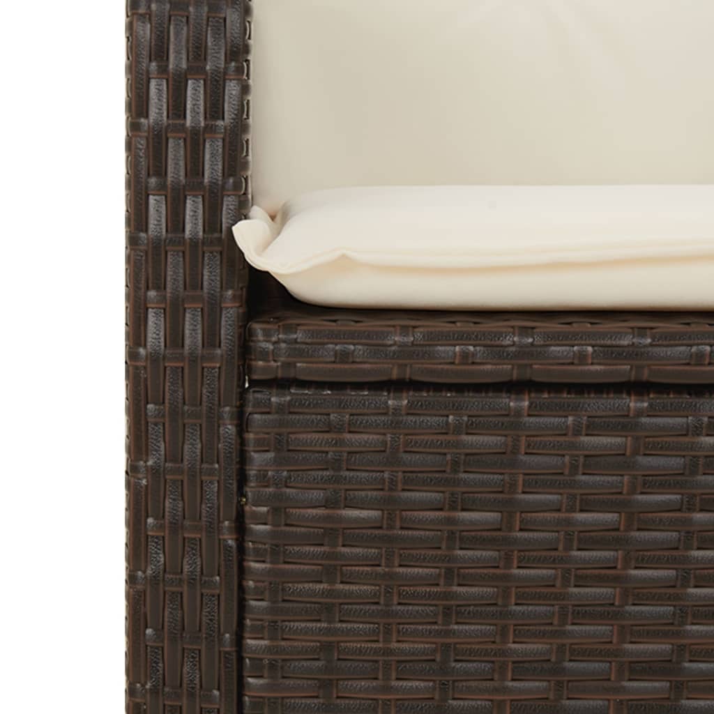 7 részes barna polyrattan kerti étkezőgarnitúra párnával 5